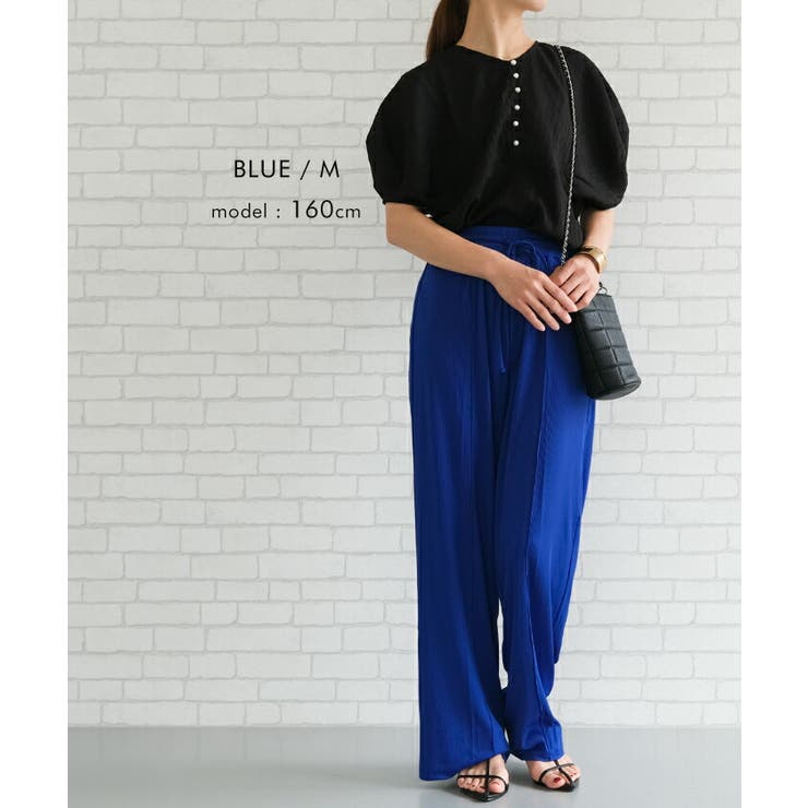 どんなトップスとも合わせやすい！リブカットソーリラックスドロストパンツ | aquagarage | 詳細画像13 