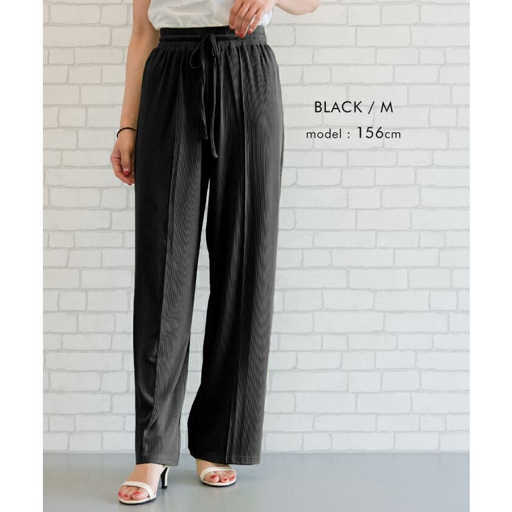 どんなトップスとも合わせやすい！リブカットソーリラックスドロストパンツ | aquagarage | 詳細画像19 