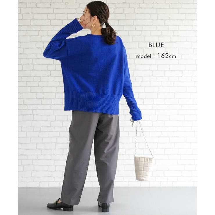 手元まで防寒！アームウォーマー風ボートネックニット | aquagarage | 詳細画像14 