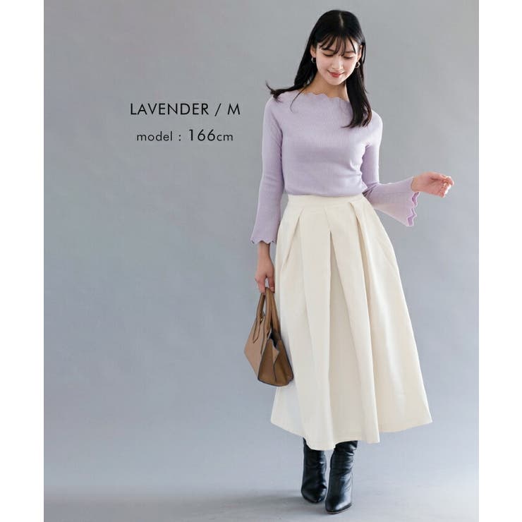 首元と袖口のウェーブデザインがポイント！ネック袖口ウェーブニットトップス | aquagarage | 詳細画像11 