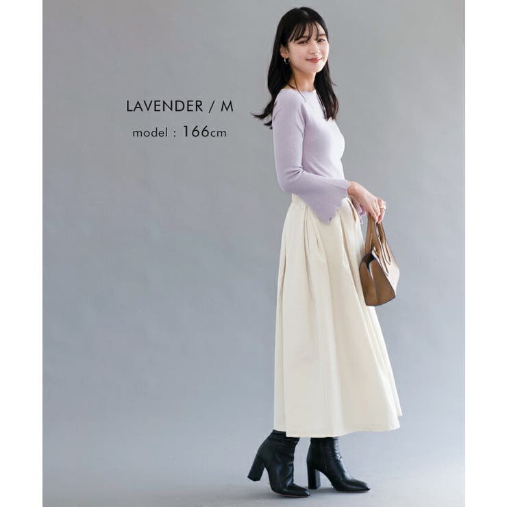 首元と袖口のウェーブデザインがポイント！ネック袖口ウェーブニットトップス | aquagarage | 詳細画像12 