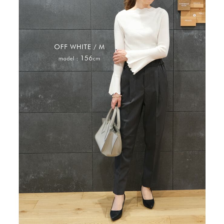 首元と袖口のウェーブデザインがポイント！ネック袖口ウェーブニットトップス | aquagarage | 詳細画像19 