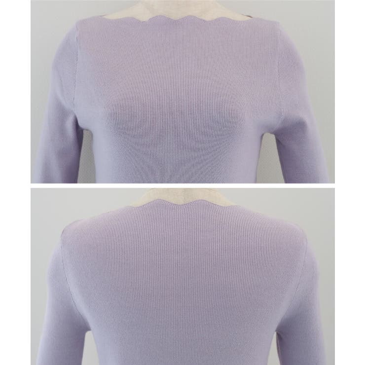 首元と袖口のウェーブデザインがポイント！ネック袖口ウェーブニットトップス | aquagarage | 詳細画像7 