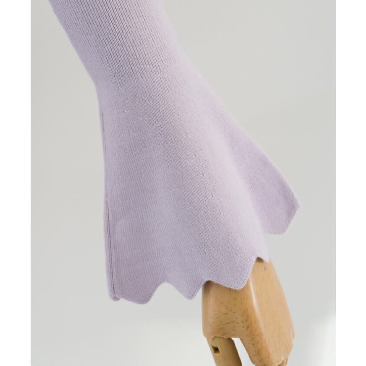 首元と袖口のウェーブデザインがポイント！ネック袖口ウェーブニットトップス | aquagarage | 詳細画像8 