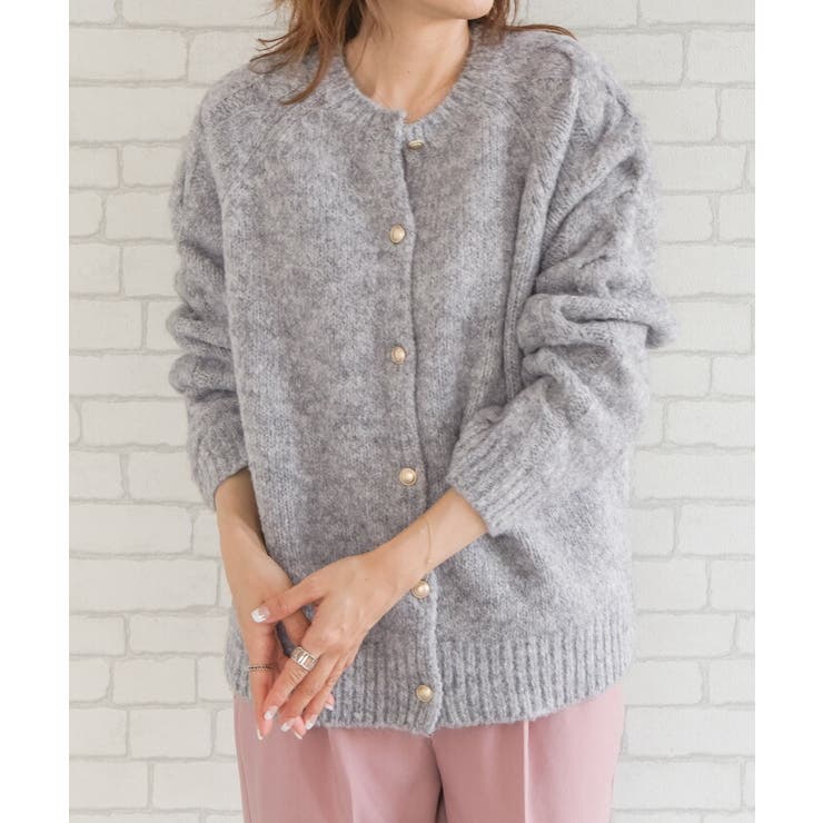 ゴールドボタンがポイントのケーブル編みニットカーディガン | aquagarage | 詳細画像14 