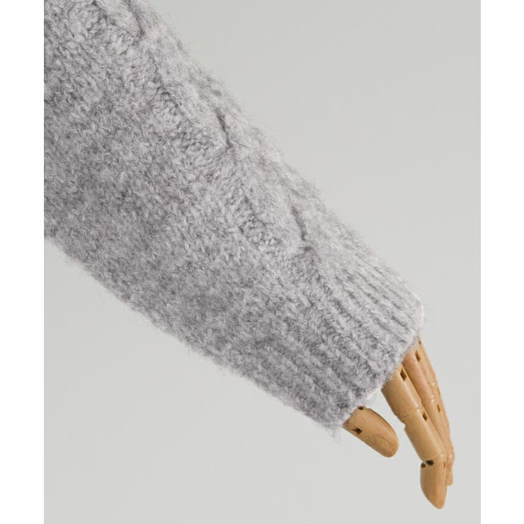 ゴールドボタンがポイントのケーブル編みニットカーディガン | aquagarage | 詳細画像7 