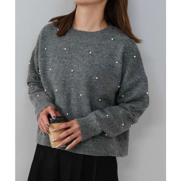 パールorビジューニットトップス | aquagarage | 詳細画像13 