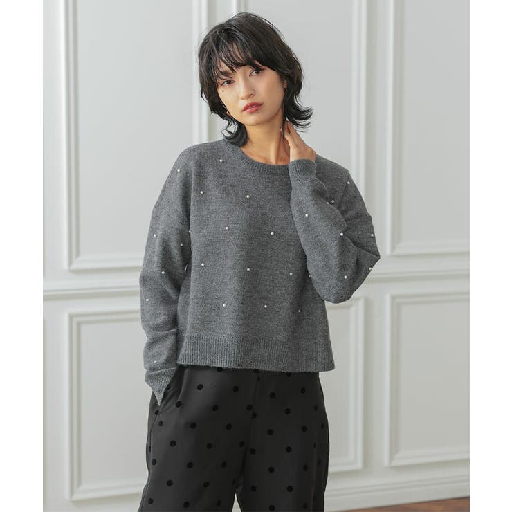 パールorビジューニットトップス | aquagarage | 詳細画像4 