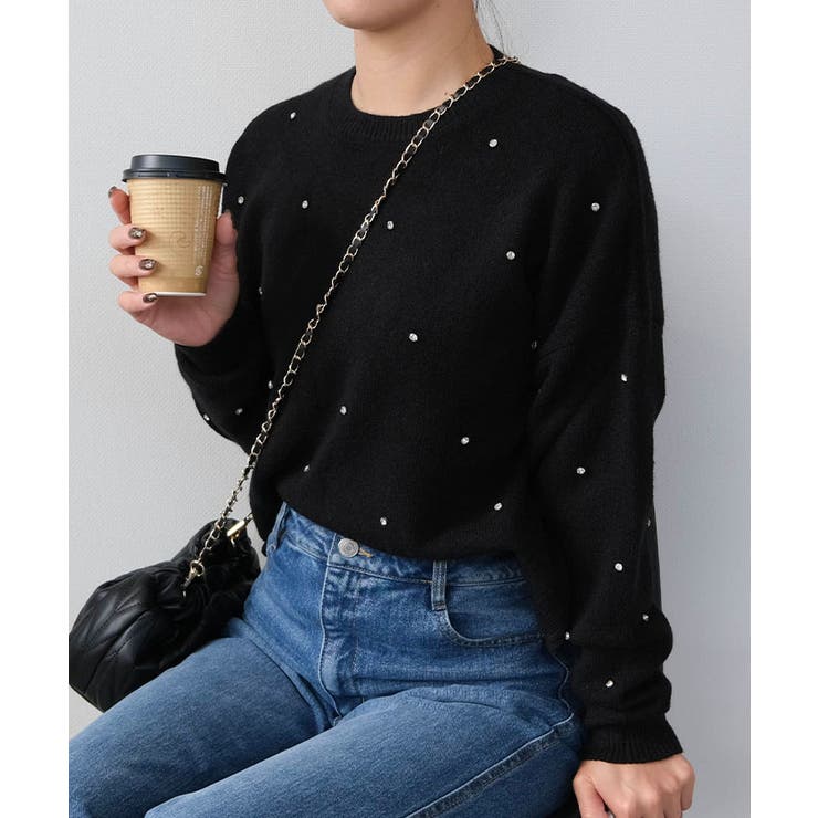 パールorビジューニットトップス | aquagarage | 詳細画像10 