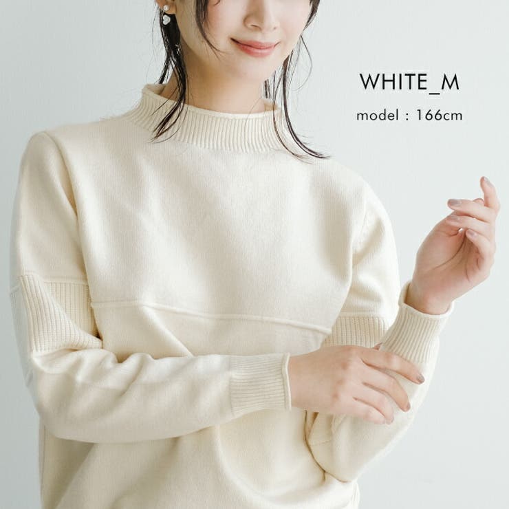 表情豊かな切り替えデザイン♪ハイネック切り替えニット | aquagarage | 詳細画像12 