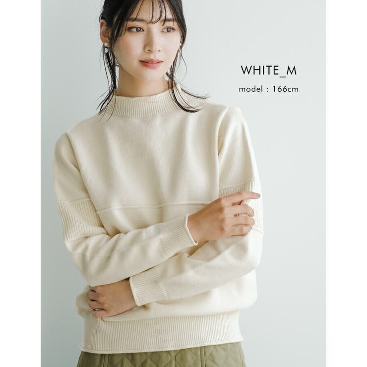 表情豊かな切り替えデザイン♪ハイネック切り替えニット | aquagarage | 詳細画像14 