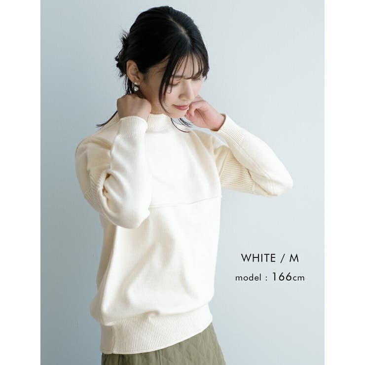 表情豊かな切り替えデザイン♪ハイネック切り替えニット | aquagarage | 詳細画像15 