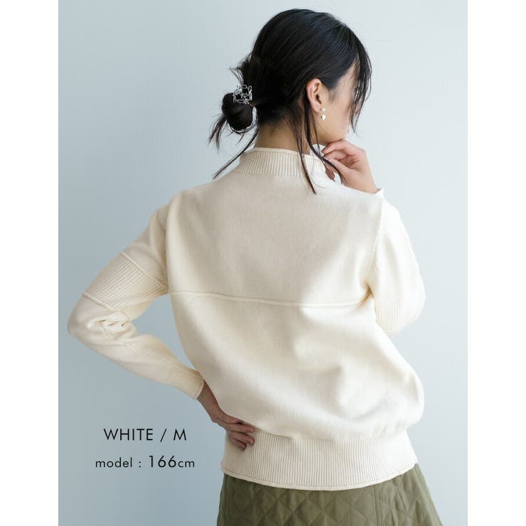 表情豊かな切り替えデザイン♪ハイネック切り替えニット | aquagarage | 詳細画像16 