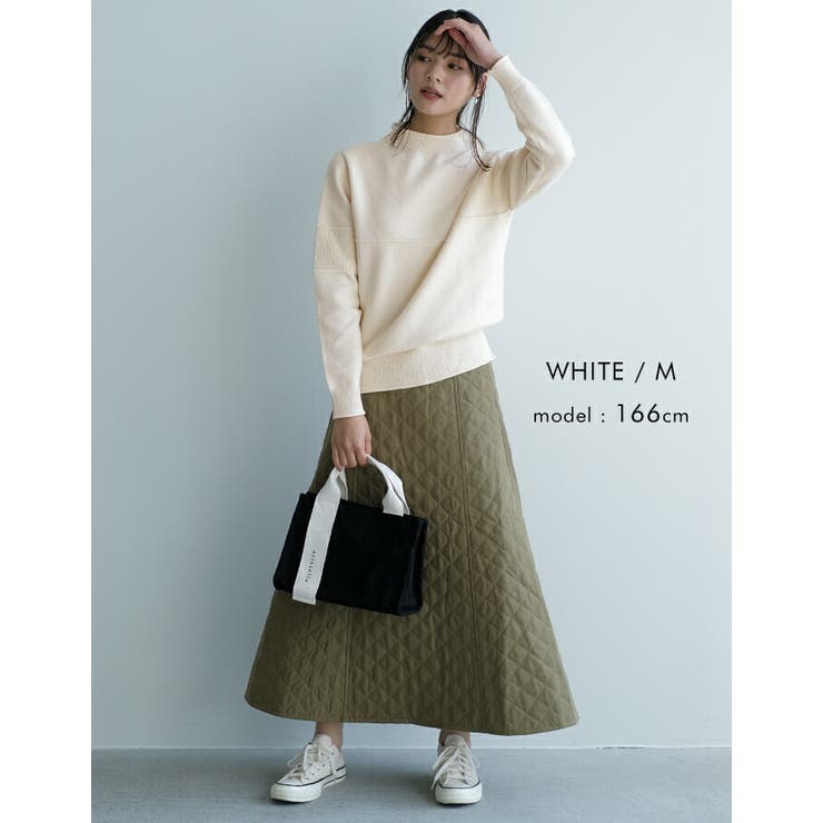 表情豊かな切り替えデザイン♪ハイネック切り替えニット | aquagarage | 詳細画像18 