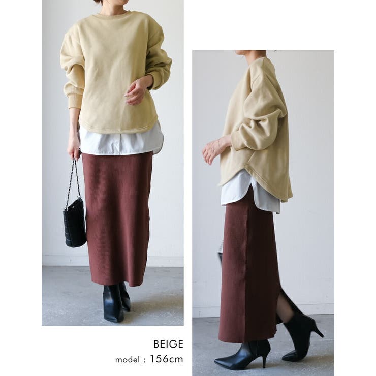 裏起毛だから寒い季節もあったかい！ラウンドテール裏起毛スウェット | aquagarage | 詳細画像18 