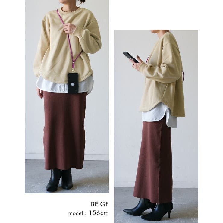 裏起毛だから寒い季節もあったかい！ラウンドテール裏起毛スウェット | aquagarage | 詳細画像20 