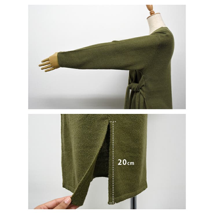 1枚でトレンドの着こなし！カシュクールニットワンピース[品番