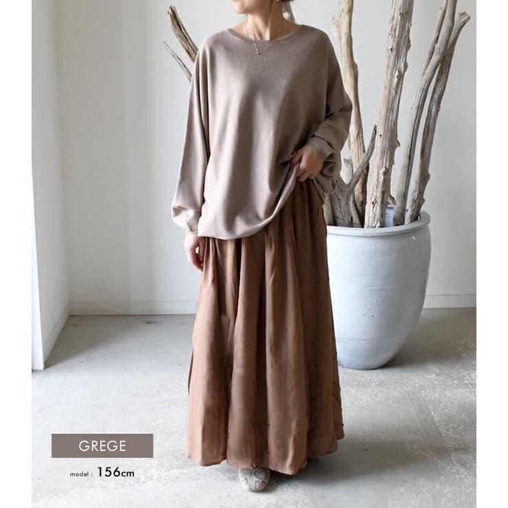 女性らしいリラクシーなドルマンスリーブニット | aquagarage | 詳細画像17 