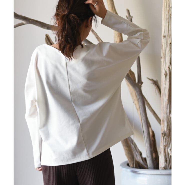 着心地の良い素材でデイリー使いしやすい！後ろVネックドルマンカットソー | aquagarage | 詳細画像12 