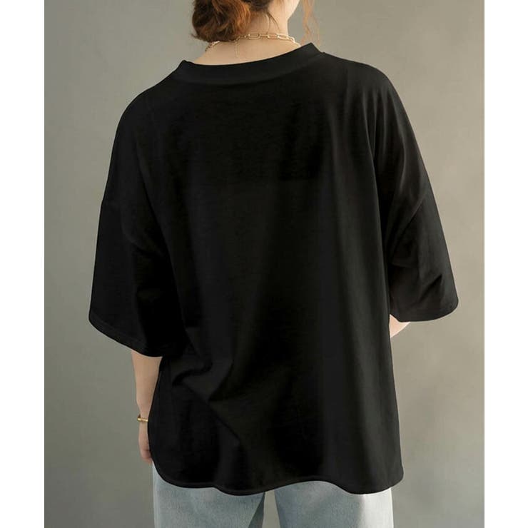 5分袖オーバーサイズTシャツ トップス春 夏 | aquagarage | 詳細画像4 