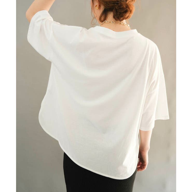 5分袖オーバーサイズTシャツ トップス春 夏 | aquagarage | 詳細画像9 