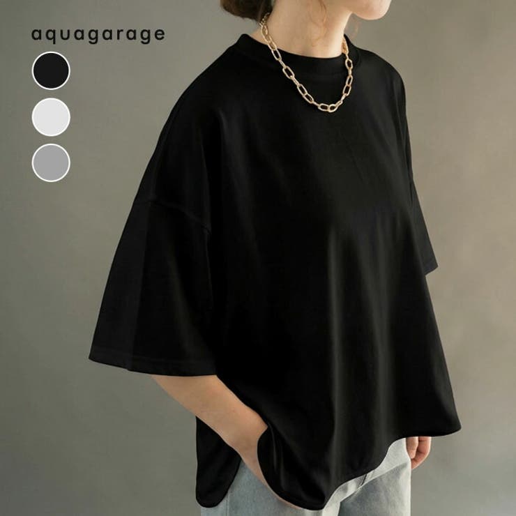 5分袖オーバーサイズTシャツ トップス春 夏 | aquagarage | 詳細画像1 