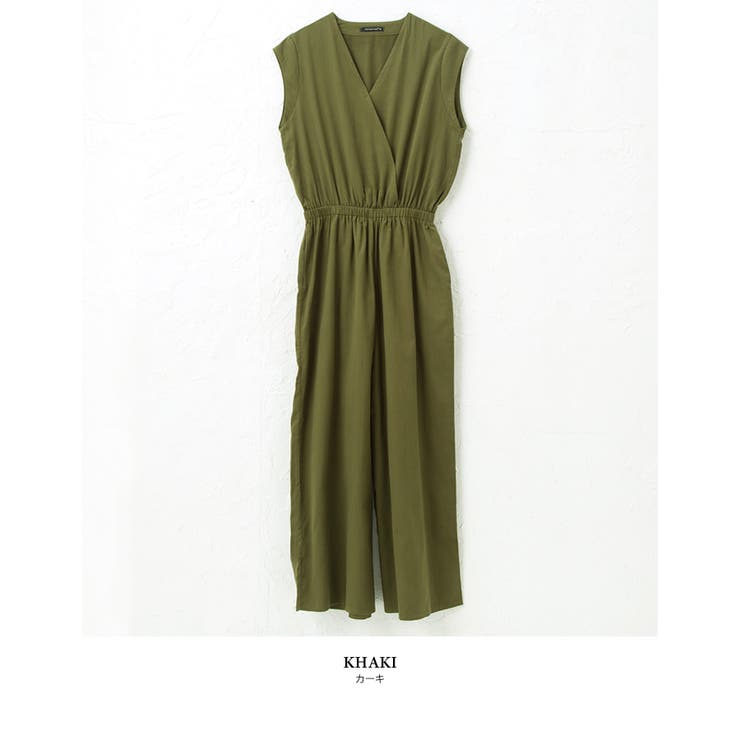 カーキ | オールインワン ワンピース ワイドパンツ | aquagarage