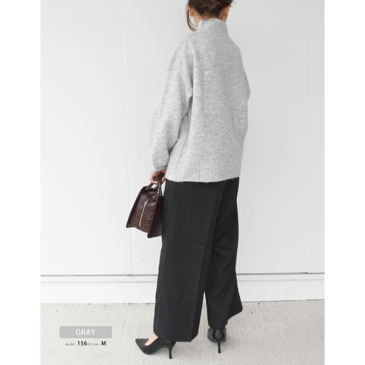 ふわふわの質感でチクチクしない！ボトルネックボリューム袖ニット | aquagarage | 詳細画像22 