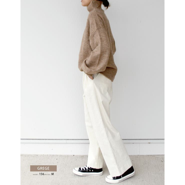 ふわふわの質感でチクチクしない！ボトルネックボリューム袖ニット | aquagarage | 詳細画像24 