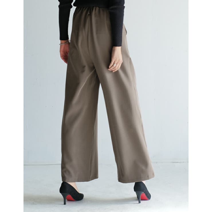 楽ちんなのにしっかりきちんと感。フロントタック入りワイドパンツ | aquagarage | 詳細画像16 