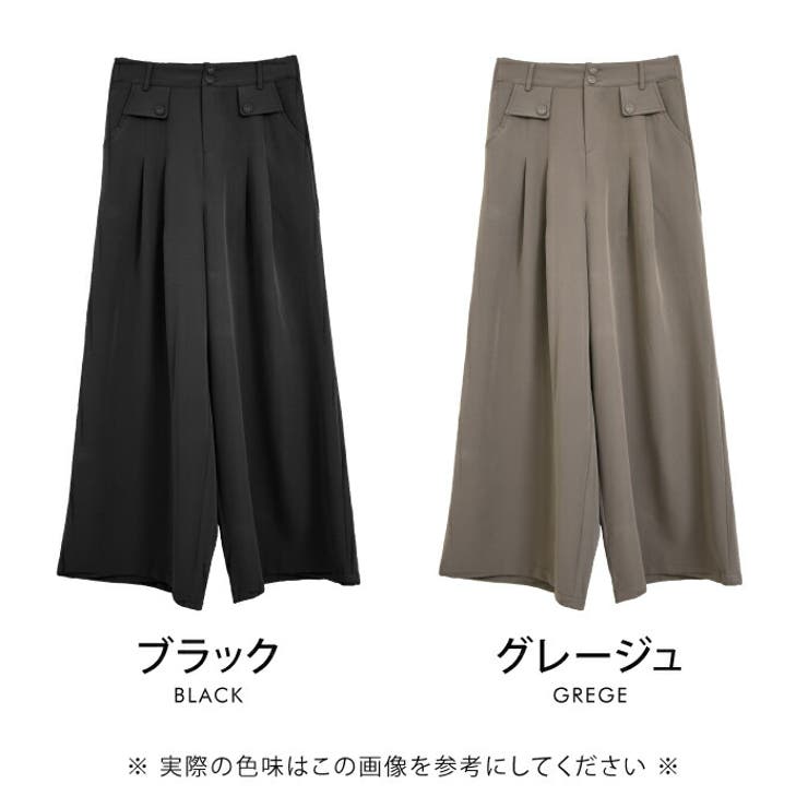 楽ちんなのにしっかりきちんと感。フロントタック入りワイドパンツ | aquagarage | 詳細画像3 