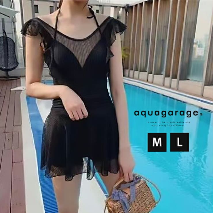 ミニワンピース感覚で着られる！レースワンピース水着 | aquagarage | 詳細画像1 