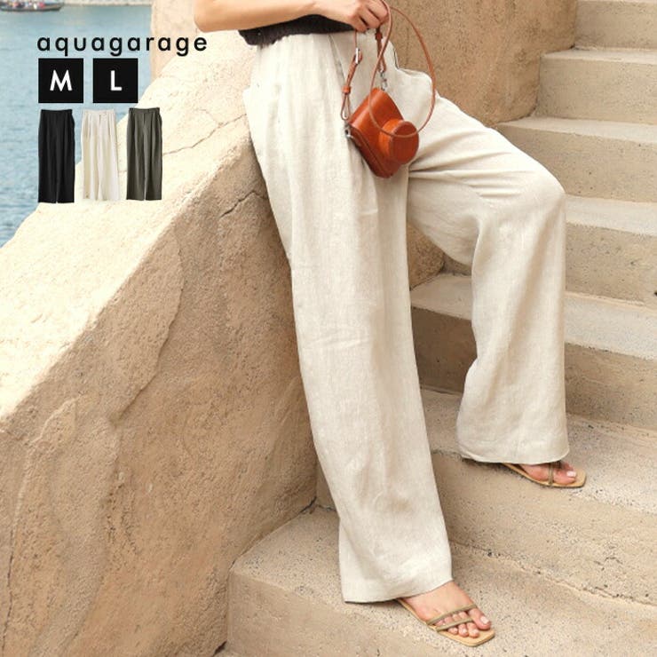 ボックスタックリネンパンツ レディース M L | aquagarage | 詳細画像1 