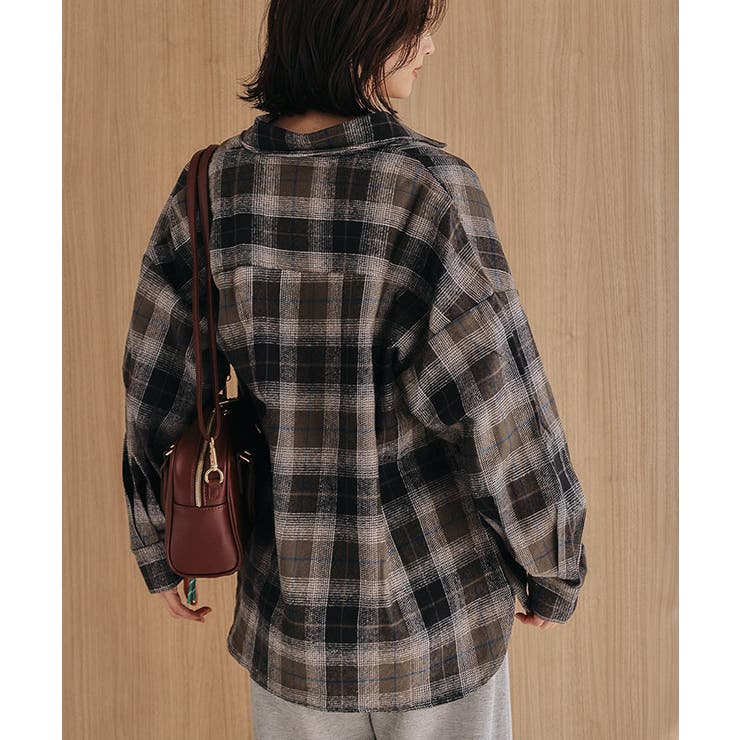 チェックロングシャツ 秋 冬 レディース チェック ロング シャツメール | aquagarage | 詳細画像11 