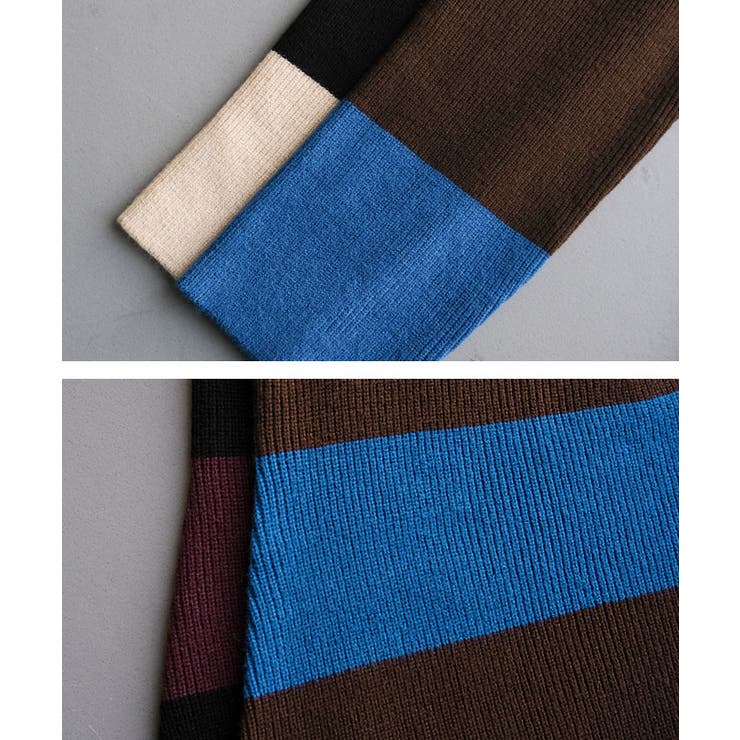 Aライン配色ニットワンピース レディース 秋 冬 | aquagarage | 詳細画像18 