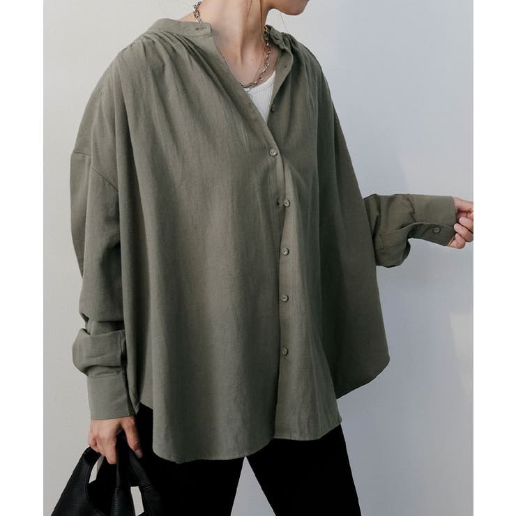 バンドカラーフランネルブラウス  春 秋 冬 | aquagarage | 詳細画像16 