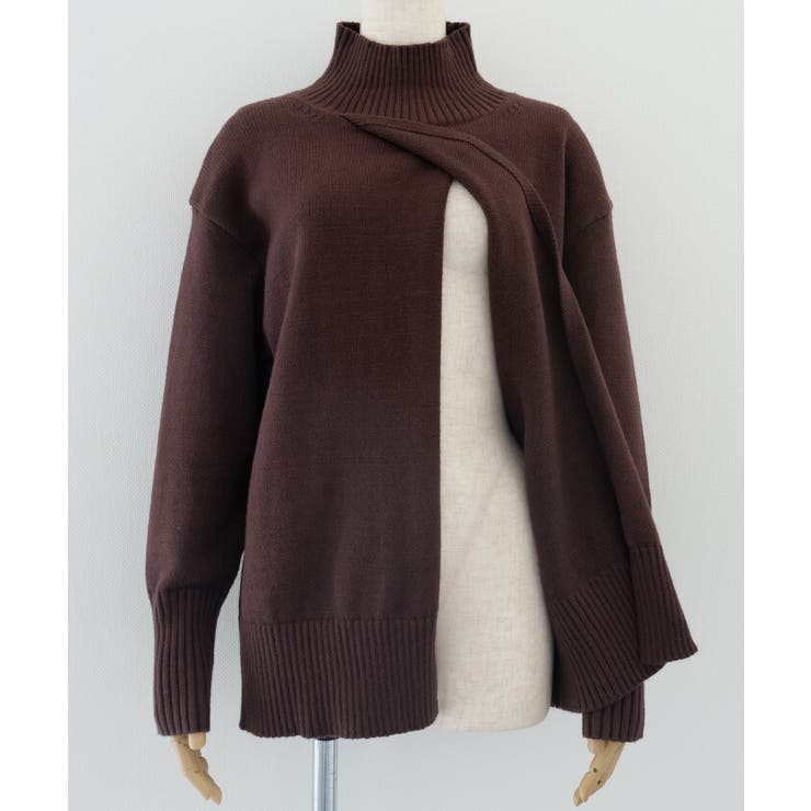 Hook slim knit tops ホックスリムニットトップス（ニット
