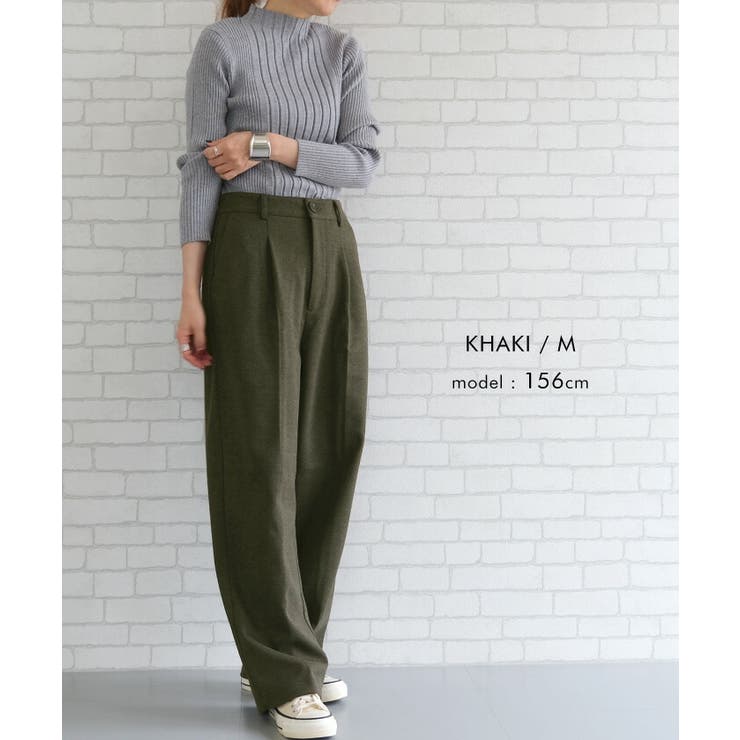 カジュアルでも、キレイめでも上品で大人っぽくキマる！フランネルタックパンツ | aquagarage | 詳細画像18 