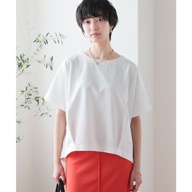 女性らしい雰囲気を演出してくれるバックタックフレンチスリーブカットソー | aquagarage | 詳細画像3 