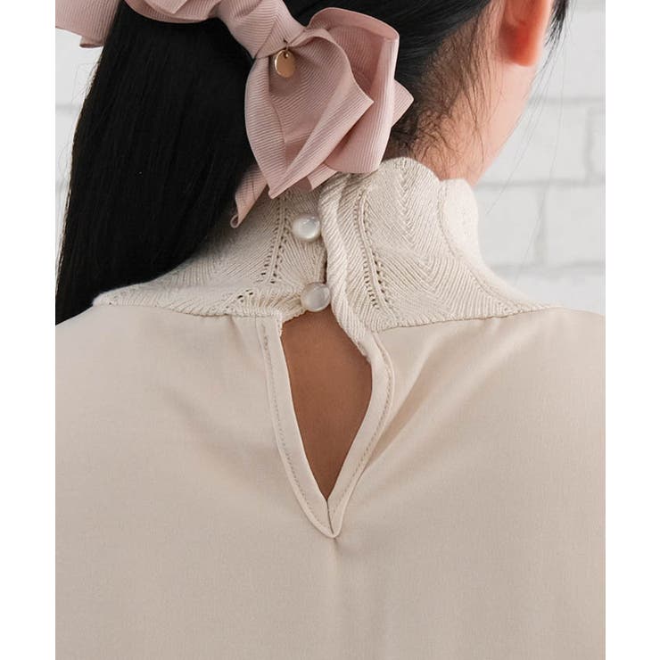 異素材スカラップブラウス 春 秋 M L | aquagarage | 詳細画像7 