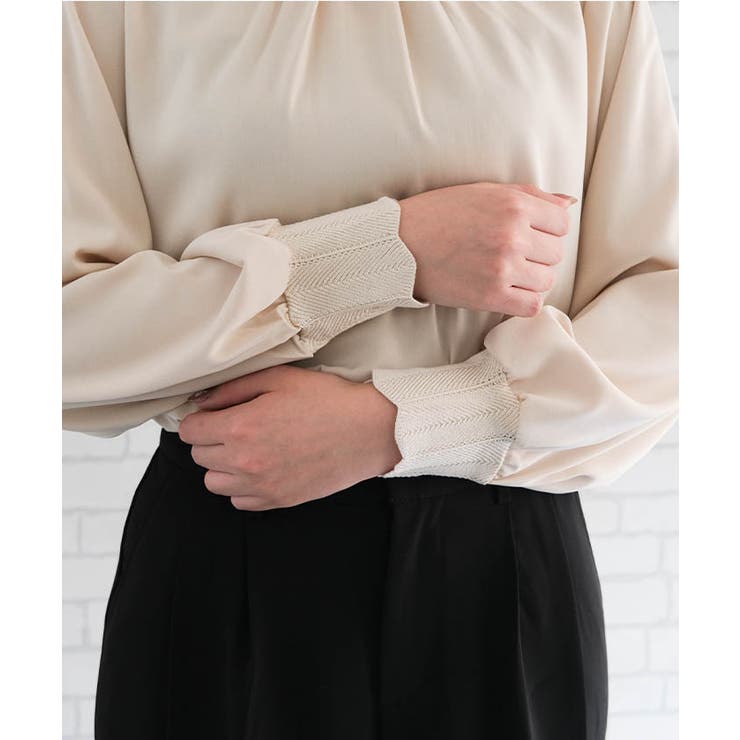 異素材スカラップブラウス 春 秋 M L | aquagarage | 詳細画像9 