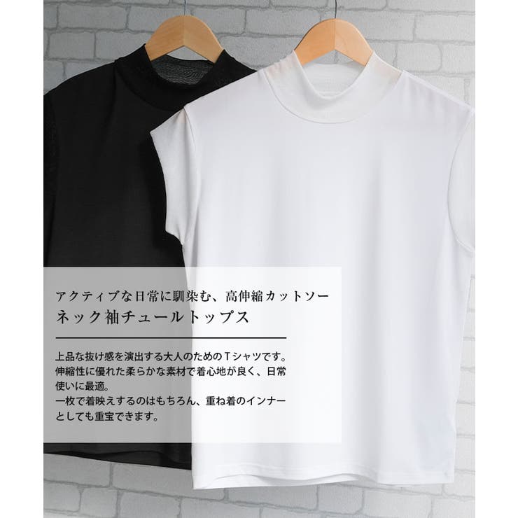 ネック袖チュールトップス春 夏 | aquagarage | 詳細画像2 