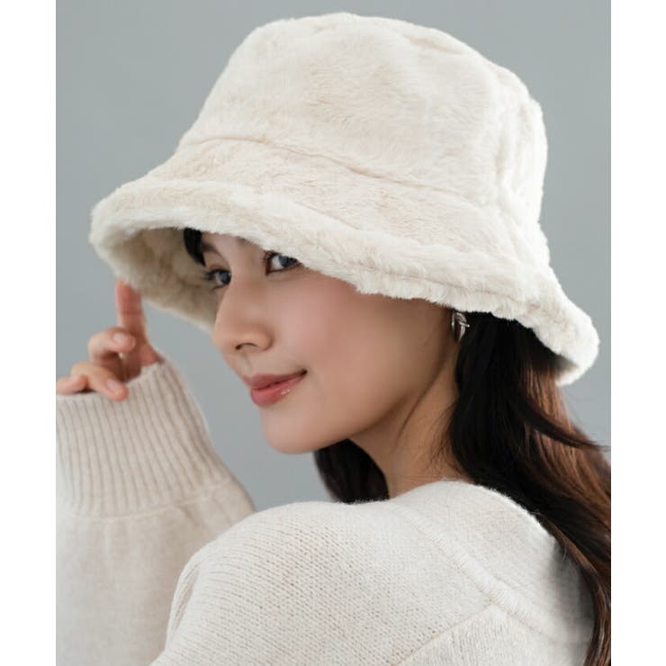 ふんわりとしたトレンド感抜群のシンプルファーバケットハット | aquagarage | 詳細画像8 