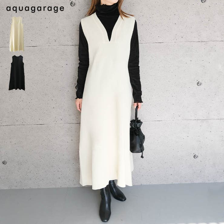 キーネックスポンジニットワンピース | aquagarage | 詳細画像1 