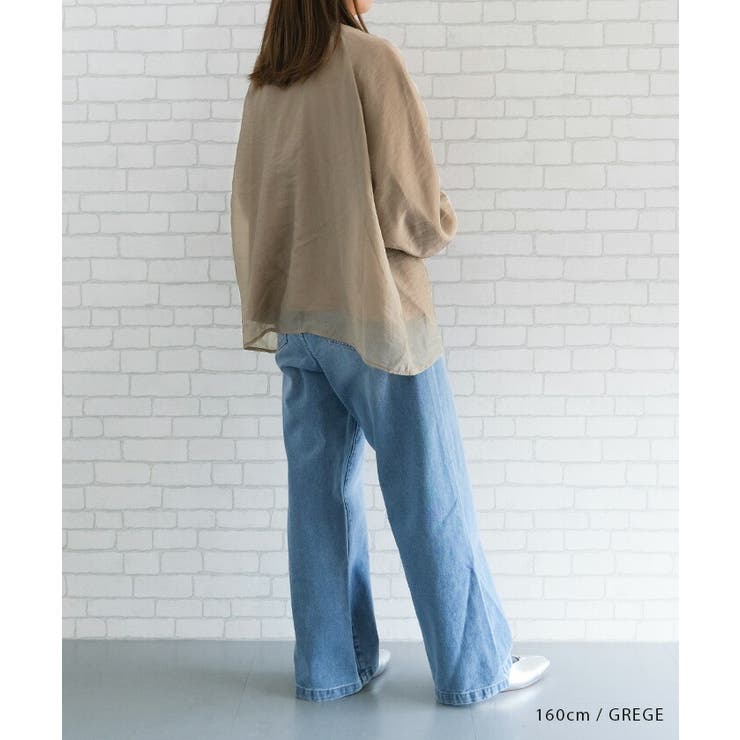 オーガンジーシアー長袖トップス レディース 春  秋 M | aquagarage | 詳細画像11 