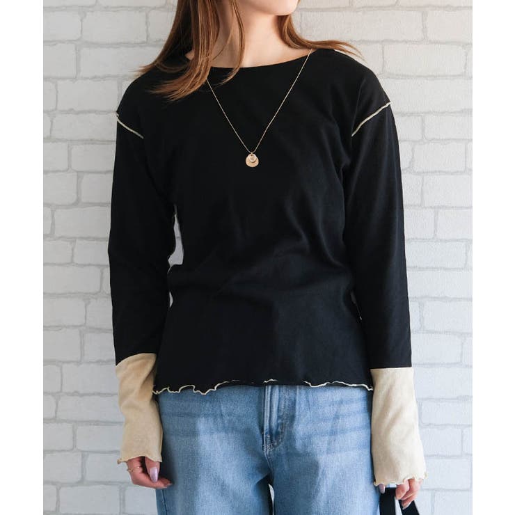 配色シアーカットソー 春 秋 M レディース | aquagarage | 詳細画像13 