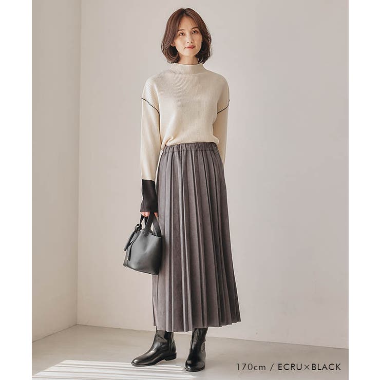 ボトルネック配色リブニットトップス  春 秋  冬 M レディース | aquagarage | 詳細画像5 