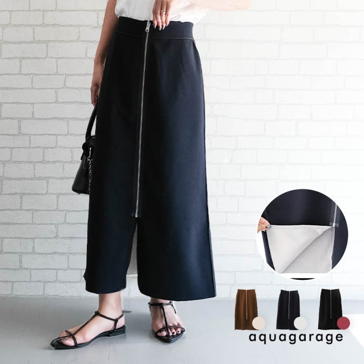 フロントジップナロースカート  レディース 春 夏 秋 冬  M | aquagarage | 詳細画像1 