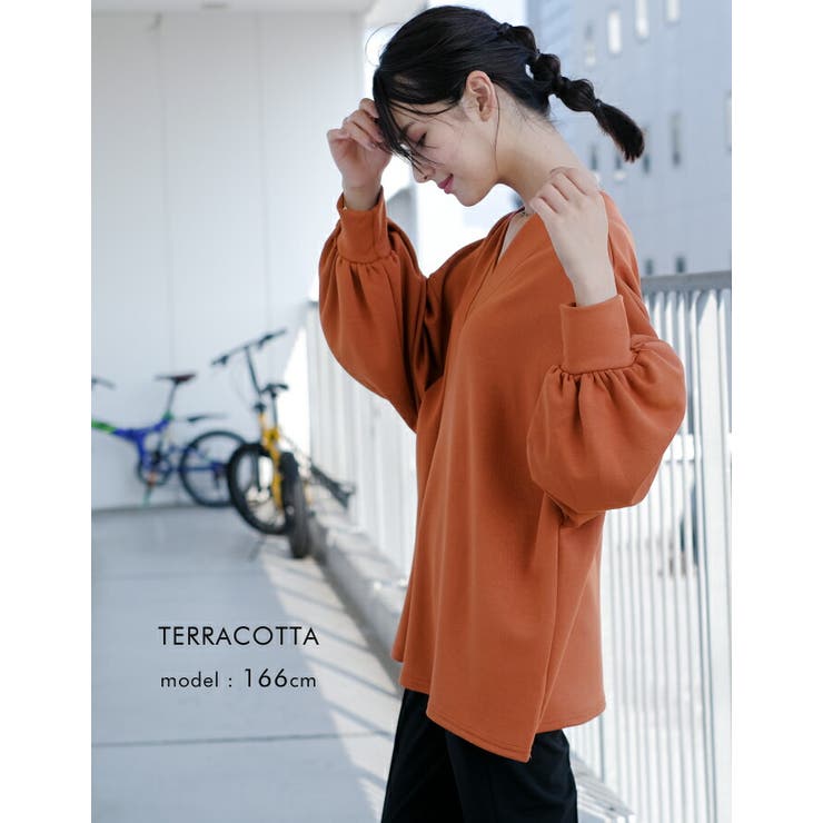 シャープな抜け感を演出する♪前後深Vネックトップス | aquagarage | 詳細画像18 