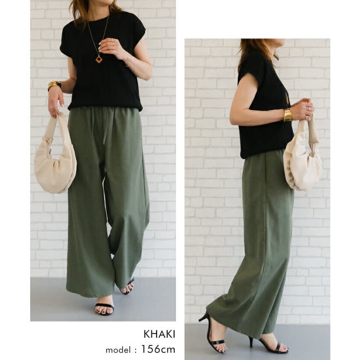 ヘビロテ間違いなしの優秀パンツ！軽やかなリネンタッチワイドパンツ | aquagarage | 詳細画像15 